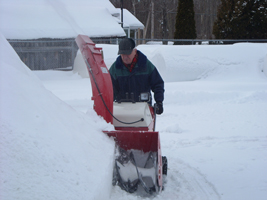 Demonstration of snowblower